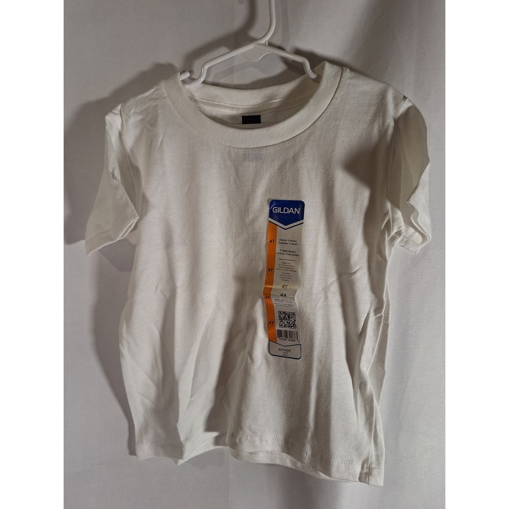 Gildan G5100P White Heavy Cotton Toddler T-Shirt Classic Fit Size 4T NEW